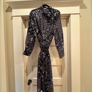 Elegant Black Floral Women's Wrap Dress